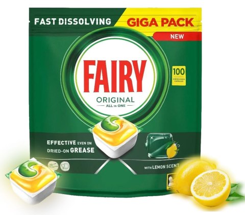 FAIRY Kapsułki Do Zmywarki All in One Lemon 100 szt. FAIRY FAIRY Kapsułki Do Zmywarki All in One Lemon 100 szt. FAIRY
