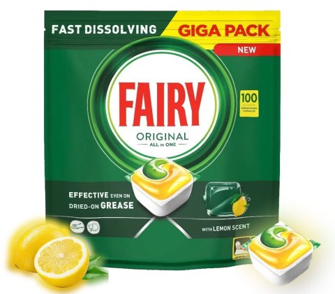 FAIRY Kapsułki Do Zmywarki All in One Lemon 100 szt. FAIRY FAIRY Kapsułki Do Zmywarki All in One Lemon 100 szt. FAIRY
