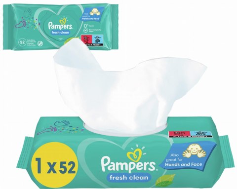 PAMPERS Chusteczki Nawilżane Fresh Clean 52 szt. - 12 op. Pampers PAMPERS Chusteczki Nawilżane Fresh Clean 52 szt. - 12 op. Pampers