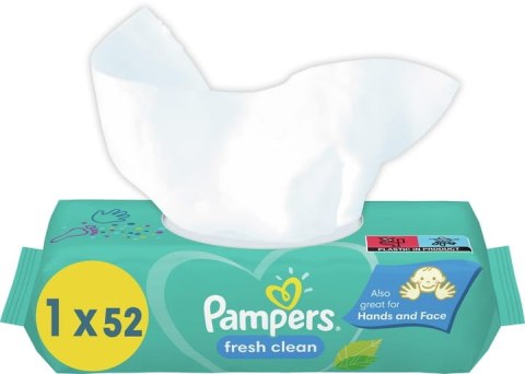 PAMPERS Chusteczki Nawilżane Fresh Clean 52 szt. - 12 op. Pampers PAMPERS Chusteczki Nawilżane Fresh Clean 52 szt. - 12 op. Pampers