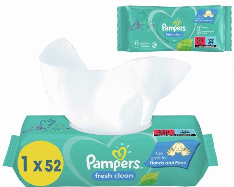 PAMPERS Chusteczki Nawilżane Fresh Clean 52 szt. - 12 op. Pampers PAMPERS Chusteczki Nawilżane Fresh Clean 52 szt. - 12 op. Pampers