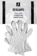 Rękawice foliowe 100 sztuk / Przeźroczyste / Rozmiar: 9 - L / RFOLIAPEL - 10 szt. PAKO