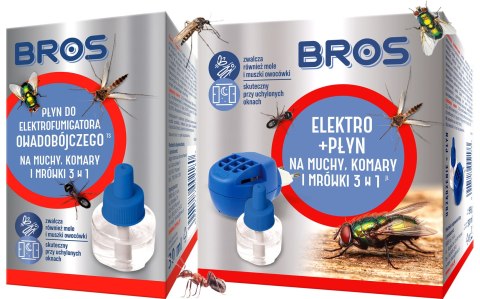 Zestaw BROS - elektro + 2x płyn na muchy, komary i mrówki 20 dni x 24 h BROS Zestaw BROS - elektro + 2x płyn na muchy, komary i mrówki 20 dni x 24 h BROS