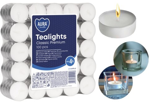 AURA Podgrzewacze Tealights Classic Premium 4h 100 szt. pf11-100s AURA AURA Podgrzewacze Tealights Classic Premium 4h 100 szt. pf11-100s AURA