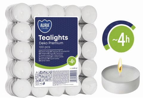 AURA Podgrzewacze Tealights Deko Premium 4h 100 szt. pf10-100s AURA AURA Podgrzewacze Tealights Deko Premium 4h 100 szt. pf10-100s AURA