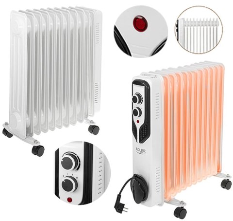 Grzejnik Olejowy (11 żeberek) 2500W ADLER AD 7817 ADLER Grzejnik Olejowy (11 żeberek) 2500W ADLER AD 7817 ADLER