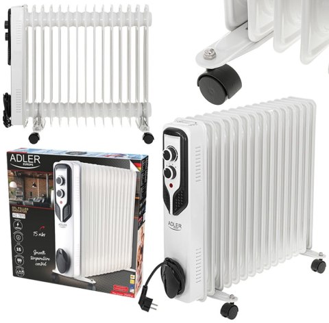 Grzejnik Olejowy (15 żeberek) 2500W ADLER AD 7819 ADLER Grzejnik Olejowy (15 żeberek) 2500W ADLER AD 7819 ADLER