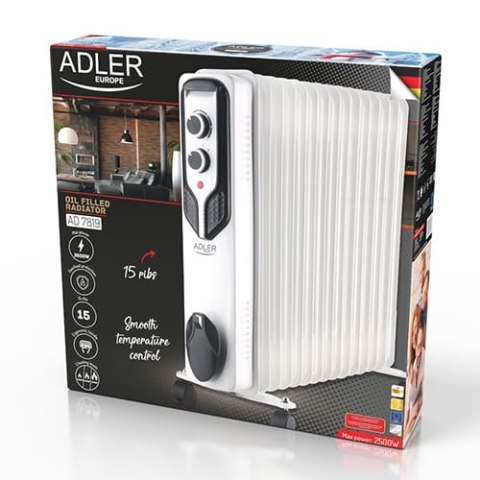 Grzejnik Olejowy (15 żeberek) 2500W ADLER AD 7819 ADLER Grzejnik Olejowy (15 żeberek) 2500W ADLER AD 7819 ADLER