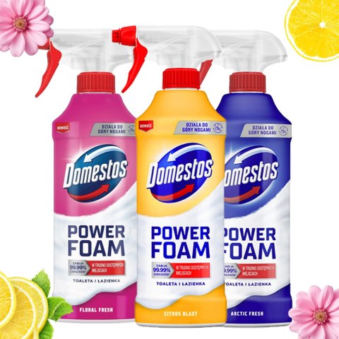 Zestaw 3 x Domestos Power Foam Piana Do Mycia Toalety i Łazienki 435ml DOMESTOS Zestaw 3 x Domestos Power Foam Piana Do Mycia Toalety i Łazienki 435ml DOMESTOS