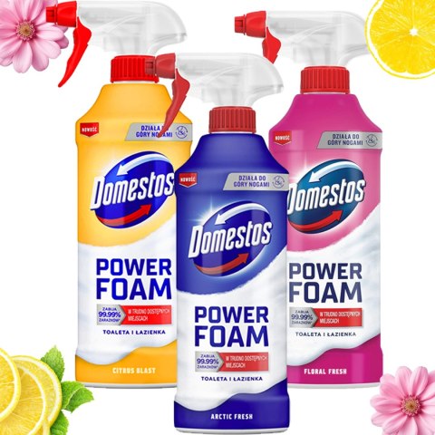 Zestaw 3 x Domestos Power Foam Piana Do Mycia Toalety i Łazienki 435ml DOMESTOS Zestaw 3 x Domestos Power Foam Piana Do Mycia Toalety i Łazienki 435ml DOMESTOS
