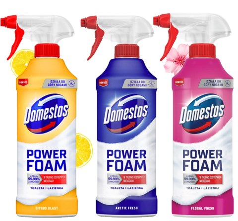 Zestaw 3 x Domestos Power Foam Piana Do Mycia Toalety i Łazienki 435ml DOMESTOS Zestaw 3 x Domestos Power Foam Piana Do Mycia Toalety i Łazienki 435ml DOMESTOS