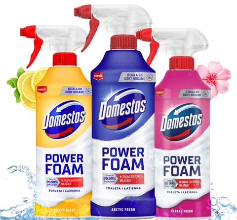 Zestaw 3 x Domestos Power Foam Piana Do Mycia Toalety i Łazienki 435ml DOMESTOS Zestaw 3 x Domestos Power Foam Piana Do Mycia Toalety i Łazienki 435ml DOMESTOS
