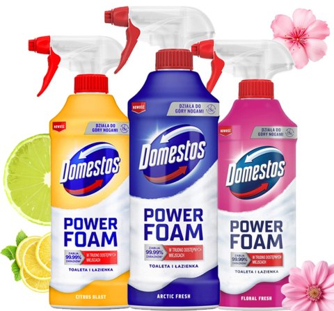Zestaw 3 x Domestos Power Foam Piana Do Mycia Toalety i Łazienki 435ml DOMESTOS Zestaw 3 x Domestos Power Foam Piana Do Mycia Toalety i Łazienki 435ml DOMESTOS