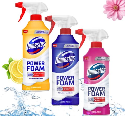 Zestaw 3 x Domestos Power Foam Piana Do Mycia Toalety i Łazienki 435ml DOMESTOS Zestaw 3 x Domestos Power Foam Piana Do Mycia Toalety i Łazienki 435ml DOMESTOS