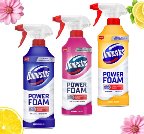Zestaw 3 x Domestos Power Foam Piana Do Mycia Toalety i Łazienki 435ml DOMESTOS Zestaw 3 x Domestos Power Foam Piana Do Mycia Toalety i Łazienki 435ml DOMESTOS