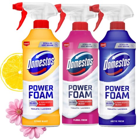 Zestaw 3 x Domestos Power Foam Piana Do Mycia Toalety i Łazienki 435ml DOMESTOS Zestaw 3 x Domestos Power Foam Piana Do Mycia Toalety i Łazienki 435ml DOMESTOS