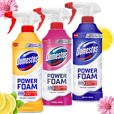 Zestaw 3 x Domestos Power Foam Piana Do Mycia Toalety i Łazienki 435ml DOMESTOS Zestaw 3 x Domestos Power Foam Piana Do Mycia Toalety i Łazienki 435ml DOMESTOS