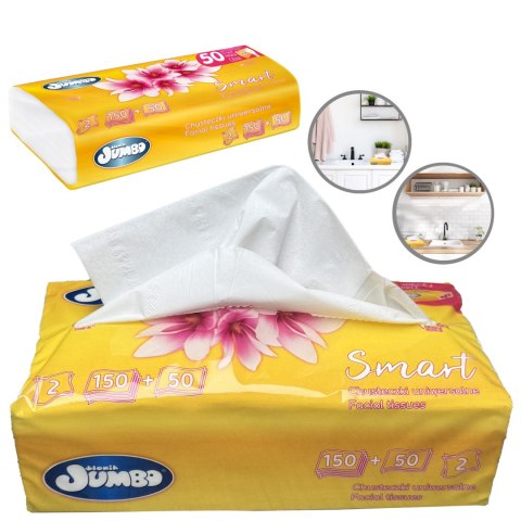 Chusteczki uniwersalne 200 szt. SŁONIK JUMBO SMART folia 2W - 25 op. Słonik Jumbo Chusteczki uniwersalne 200 szt. SŁONIK JUMBO SMART folia 2W - 25 op. Słonik Jumbo