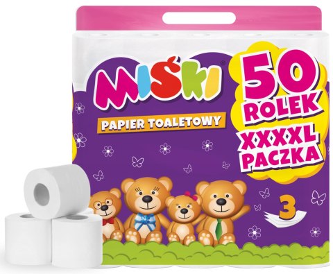 Papier toaletowy 50R MIŚKI 3W - 200 Rolek Miśki Papier toaletowy 50R MIŚKI 3W - 200 Rolek Miśki