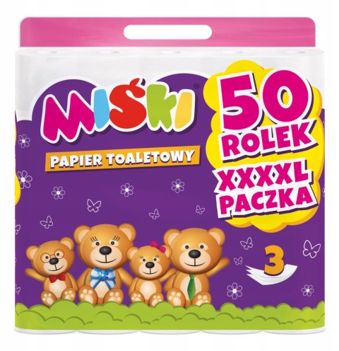 Papier toaletowy 50R MIŚKI 3W - 200 Rolek Miśki Papier toaletowy 50R MIŚKI 3W - 200 Rolek Miśki