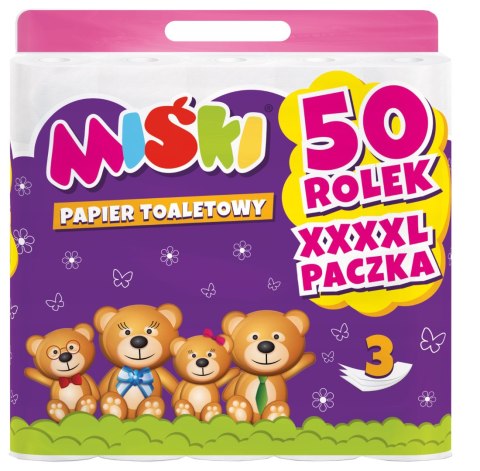 Papier toaletowy 50R MIŚKI 3W - 200 Rolek Miśki Papier toaletowy 50R MIŚKI 3W - 200 Rolek Miśki