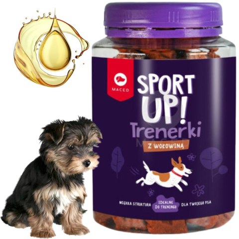 PRZYSMAKI DLA PSA TRESERKI MIĘKKIE MACED SPORT UP! TRENERKI Z WOŁOWINĄ 300G PRZYSMAKI DLA PSA TRESERKI MIĘKKIE MACED SPORT UP! TRENERKI Z WOŁOWINĄ 300G
