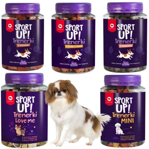 PRZYSMAKI DLA PSA TRESERKI MIĘKKIE MACED SPORT UP! TRENERKI Z WOŁOWINĄ 300G PRZYSMAKI DLA PSA TRESERKI MIĘKKIE MACED SPORT UP! TRENERKI Z WOŁOWINĄ 300G