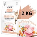 SUCHA KARMA DLA KOTA BRIT CARE CAT SENSITIVE 2KG Indyk z Łososiem bez zbóż
