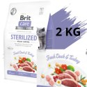 SUCHA KARMA DLA KOTA KACZKA Z INDYKIEM BRIT CARE CAT STERILIZED WEIGHT 2KG