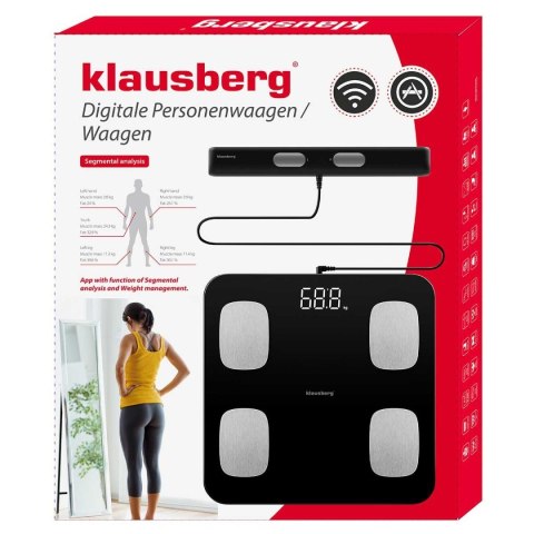 ANALITYCZNA WAGA ŁAZIENKOWA SMART IOS ANDROID KLAUSBERG KB-7852 KLAUSBERG ANALITYCZNA WAGA ŁAZIENKOWA SMART IOS ANDROID KLAUSBERG KB-7852 KLAUSBERG
