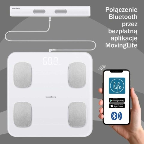 ANALITYCZNA WAGA ŁAZIENKOWA SMART IOS ANDROID KLAUSBERG KB-7853 KLAUSBERG ANALITYCZNA WAGA ŁAZIENKOWA SMART IOS ANDROID KLAUSBERG KB-7853 KLAUSBERG