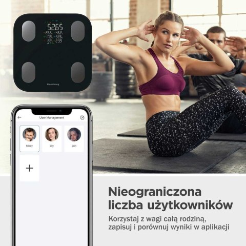 ANALITYCZNA WAGA ŁAZIENKOWA SMART IOS ANDROID KLAUSBERG KB-7854 KLAUSBERG ANALITYCZNA WAGA ŁAZIENKOWA SMART IOS ANDROID KLAUSBERG KB-7854 KLAUSBERG