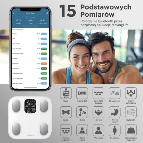 ANALITYCZNA WAGA ŁAZIENKOWA SMART IOS ANDROID KLAUSBERG KB-7855 KLAUSBERG ANALITYCZNA WAGA ŁAZIENKOWA SMART IOS ANDROID KLAUSBERG KB-7855 KLAUSBERG