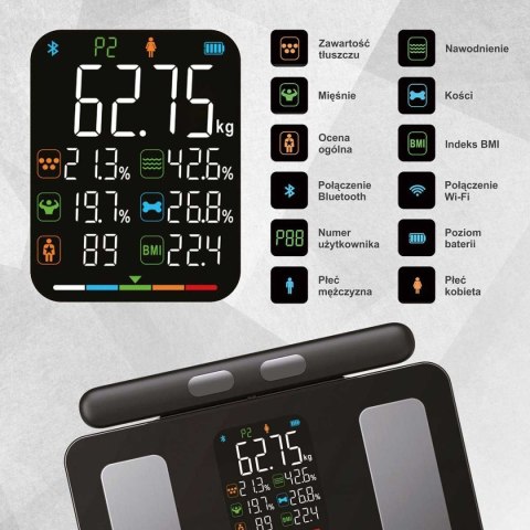 ANALITYCZNA WAGA ŁAZIENKOWA SMART IOS ANDROID KLAUSBERG KB-7856 KLAUSBERG ANALITYCZNA WAGA ŁAZIENKOWA SMART IOS ANDROID KLAUSBERG KB-7856 KLAUSBERG