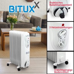 BITUXX Elektryczny grzejnik olejowy 2000 Watt 9 żeber Bituxx