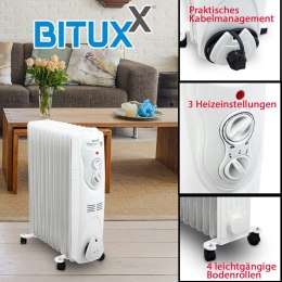 BITUXX Elektryczny grzejnik olejowy 2500 W 11 żeber biały Bituxx