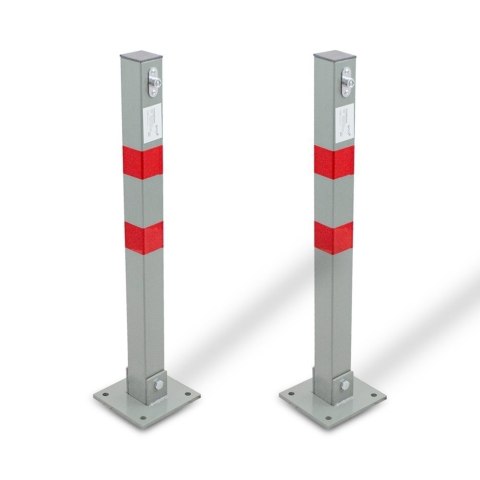 Blokada parkingowa składana słupek parkingowy stalowy 65 cm zestaw 2 sztuki Bituxx Blokada parkingowa składana słupek parkingowy stalowy 65 cm zestaw 2 sztuki Bituxx