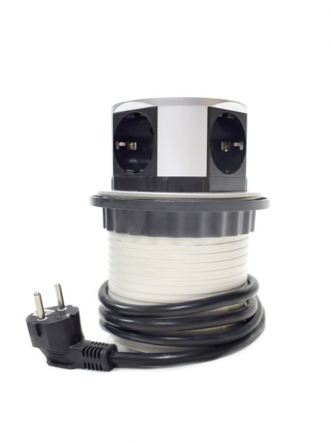 CHOWANE GNIAZDO STOŁOWE 4 GNIAZDA Z USB SREBRNE 1,5 M DO BIURA I DOMU Bituxx CHOWANE GNIAZDO STOŁOWE 4 GNIAZDA Z USB SREBRNE 1,5 M DO BIURA I DOMU Bituxx