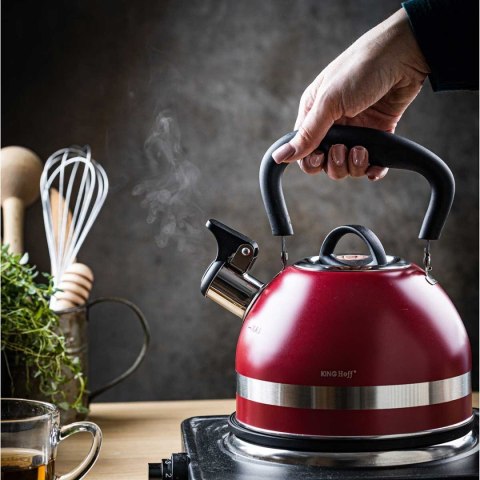 CZAJNIK 1,8L Z GWIZDKIEM KINGHOFF KH-1853 CZERWONY KINGHOFF CZAJNIK 1,8L Z GWIZDKIEM KINGHOFF KH-1853 CZERWONY KINGHOFF
