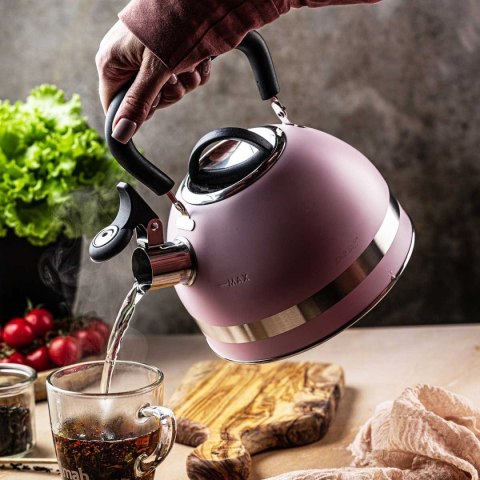 CZAJNIK 1,8L Z GWIZDKIEM KINGHOFF KH-1856 różowy KINGHOFF CZAJNIK 1,8L Z GWIZDKIEM KINGHOFF KH-1856 różowy KINGHOFF
