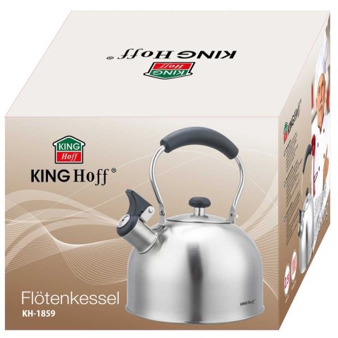 CZAJNIK 2,5L Z GWIZDKIEM KINGHOFF KH-1859 SREBRNY KINGHOFF CZAJNIK 2,5L Z GWIZDKIEM KINGHOFF KH-1859 SREBRNY KINGHOFF