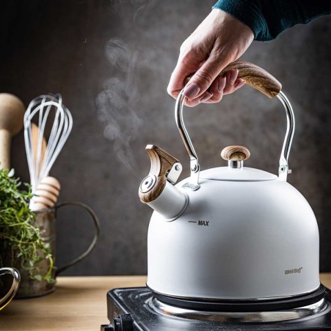 CZAJNIK 2,5L Z GWIZDKIEM KINGHOFF KH-1860 BIAŁY KINGHOFF CZAJNIK 2,5L Z GWIZDKIEM KINGHOFF KH-1860 BIAŁY KINGHOFF
