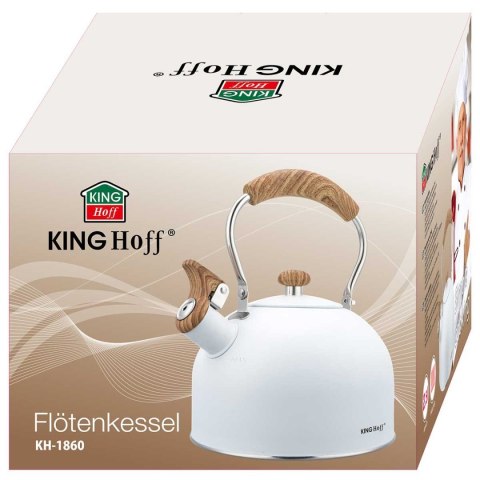 CZAJNIK 2,5L Z GWIZDKIEM KINGHOFF KH-1860 BIAŁY KINGHOFF CZAJNIK 2,5L Z GWIZDKIEM KINGHOFF KH-1860 BIAŁY KINGHOFF