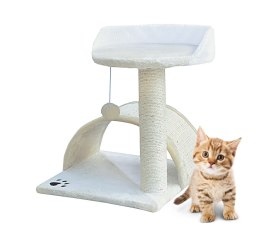 Drapak dla kota Legowisko+Budka biało-beżowy 43cm Bituxx