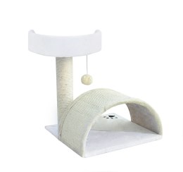 Drapak dla kota Legowisko+Budka biało-beżowy 43cm Bituxx