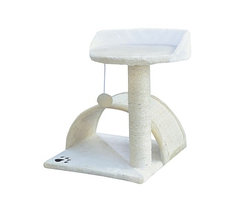 Drapak dla kota Legowisko+Budka biało-beżowy 43cm Bituxx Drapak dla kota Legowisko+Budka biało-beżowy 43cm Bituxx