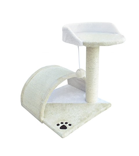 Drapak dla kota Legowisko+Budka biało-beżowy 43cm Bituxx Drapak dla kota Legowisko+Budka biało-beżowy 43cm Bituxx