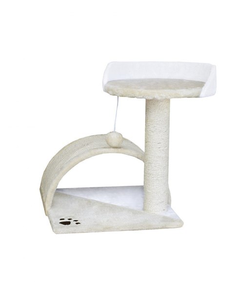 Drapak dla kota Legowisko+Budka biało-beżowy 43cm Bituxx Drapak dla kota Legowisko+Budka biało-beżowy 43cm Bituxx