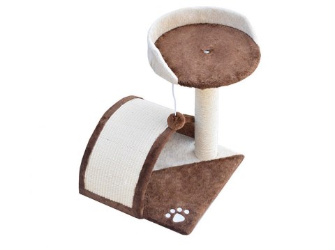 Drapak dla kota Legowisko+Budka biało-brązowy 43cm Bituxx Drapak dla kota Legowisko+Budka biało-brązowy 43cm Bituxx