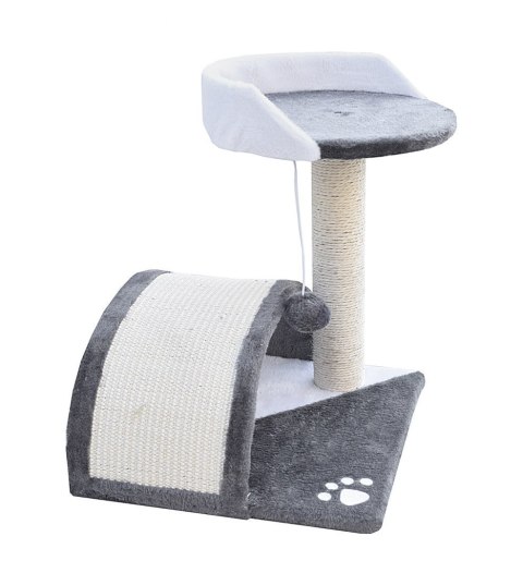 Drapak dla kota Legowisko+Budka biało-siwy 43cm Bituxx Drapak dla kota Legowisko+Budka biało-siwy 43cm Bituxx